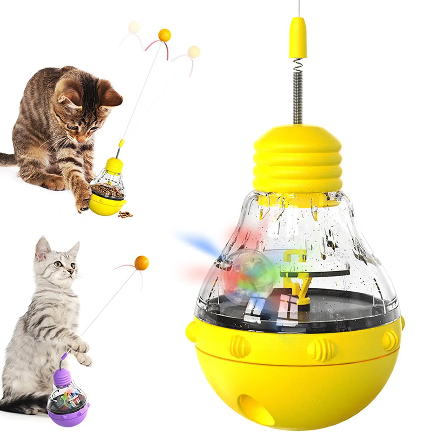 Toulideifaria Interactive Cat Toys for Indoor Cats Boredom Fillable Dry Cat Food Cat Toys for Bored Indoor Adult Cats Suitable for Kittens to Play and Exercise