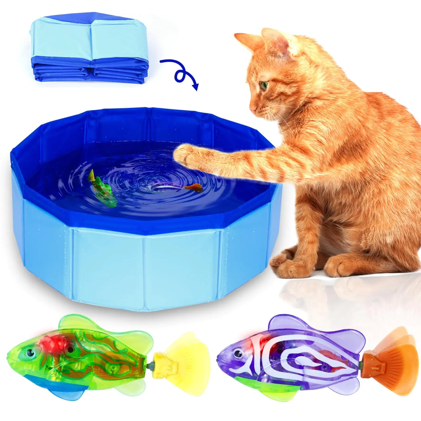 NICECHEF Cat Pool ToyCat Pool with Interactive Fish ToysFish Bowl Cat Toys for Indoor Bored Cats Interactive Cat Toys for Indoor CatsInteractive Cat Toys for Indoor Cats